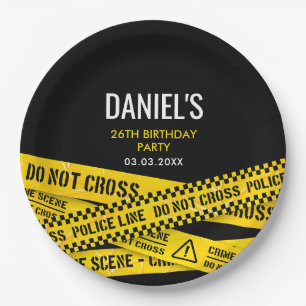 Murder Mystery Dinner Party Gele Politie Lijn Papieren Bordje