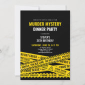 Murder Mystery Dinner Party Gele Politie Tapes Kaart (Voorkant)