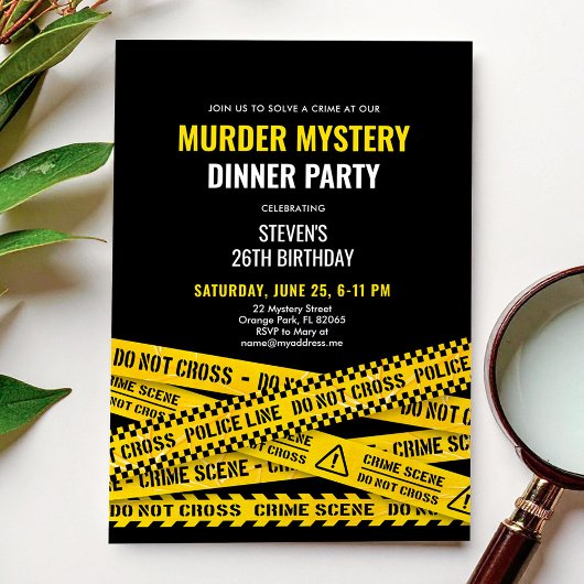 Murder Mystery Dinner Party Gele Politie Tapes Kaart