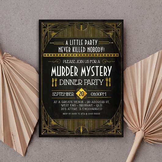 Murder Mystery Dinner Party Invitation Kaart