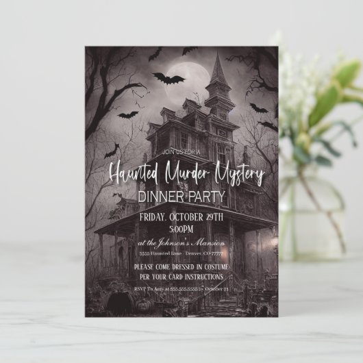 Murder Mystery Dinner Party Invitation Kaart (Staand voorkant)