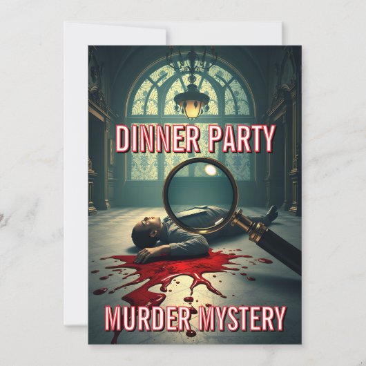 Murder mystery dinner party theme DIY Kaart (Voorkant)