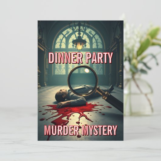 Murder mystery dinner party theme DIY Kaart (Staand voorkant)