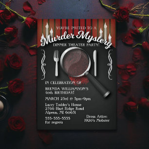 Murder Mystery Dinner Theater Party Uitnodiging