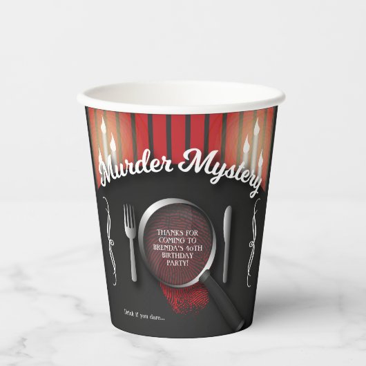 Murder Mystery Dinner Theatre Party Papieren Bekers (Voorkant)