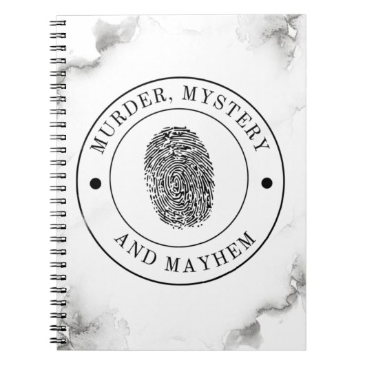 Murder Mystery en Mayhem Notitieboek (Voorkant)
