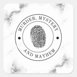 Murder Mystery en Mayhem Vierkante Sticker