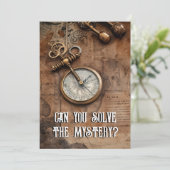 Murder Mystery Escape Room Birthday Party Kaart (Staand voorkant)