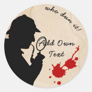 Murder Mystery Event Stickers Favors Gepersonalise