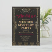 Murder Mystery Game Birthday Party Invitation Kaart (Staand voorkant)