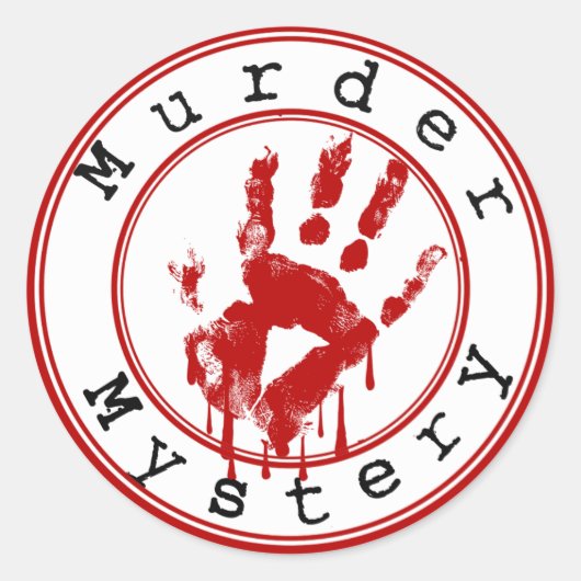 Murder Mystery Genre Ronde Boek Hoesje Sticker (Voorkant)