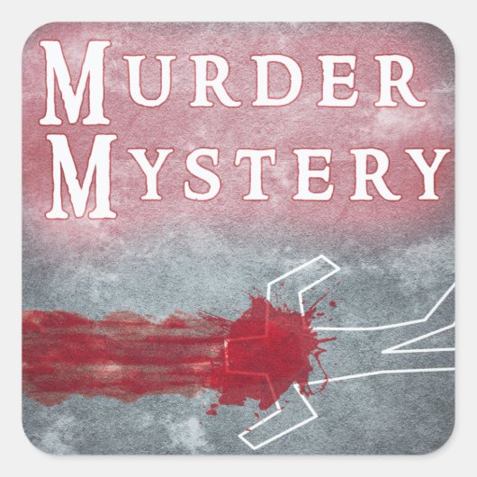Murder Mystery Genre Square Book Hoesje Sticker (Voorkant)