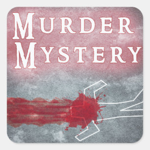 Murder Mystery Genre Square Book Hoesje Sticker