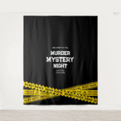 Murder Mystery Night met gele politiebanden Wandkleed (Voorkant)