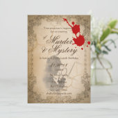 Murder Mystery nodigt  Parchment Classy uit Kaart (Staand voorkant)