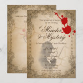 Murder Mystery nodigt  Parchment Classy uit Kaart (Voorkant / Achterkant)