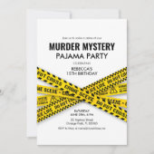 Murder Mystery Pajama Birthday Party Invitation Kaart (Voorkant)