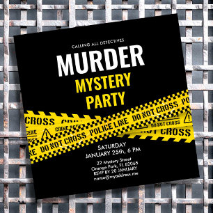 Murder Mystery Party Diner Gele Politie Tapes Kaart