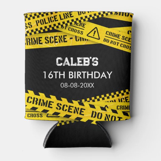 Murder Mystery Party Geel Kruis Tapes niet Blikjeskoeler (Voorkant)