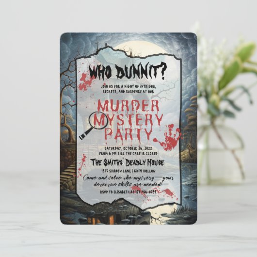 Murder Mystery Party Kaart (Staand voorkant)
