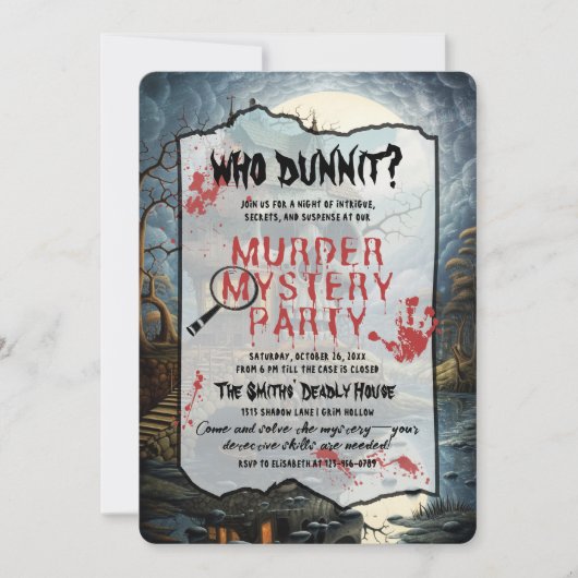 Murder Mystery Party Kaart (Voorkant)