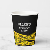 Murder Mystery Party met gele politiebanden Papieren Bekers (Voorkant)