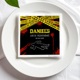 Murder Mystery Party met Yellow Tape en Blood Servet