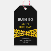 Murder Mystery Party Politie thema verjaardag Cadeaulabel (Voorkant)
