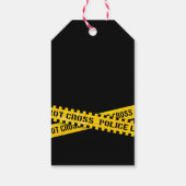 Murder Mystery Party Politie thema verjaardag Cadeaulabel (Achterkant)