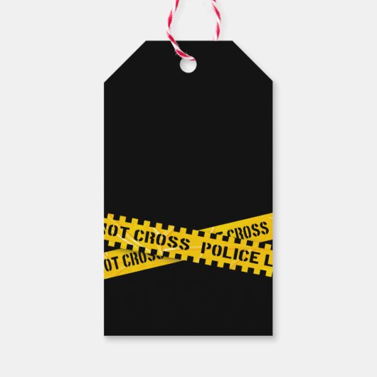 Murder Mystery Party Politie thema verjaardag Cadeaulabel (Achterkant)