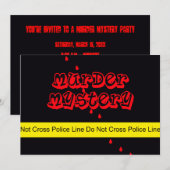 Murder Mystery Party Uitnodiging Serving Murder (Voorkant / Achterkant)