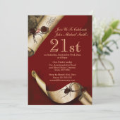 Murder mystery red whodunnit kaart (Staand voorkant)