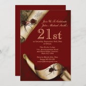 Murder mystery red whodunnit kaart (Voorkant / Achterkant)