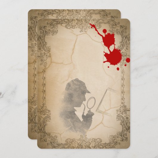 Murder Mystery roept  Sjabloon op Kaart (Voorkant / Achterkant)