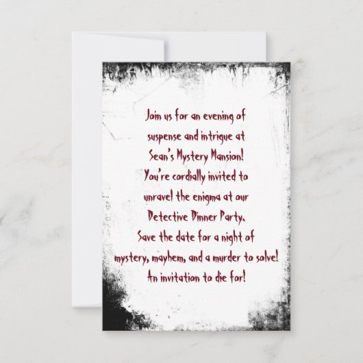 Murder Mystery Save The Date Party (Voorkant)