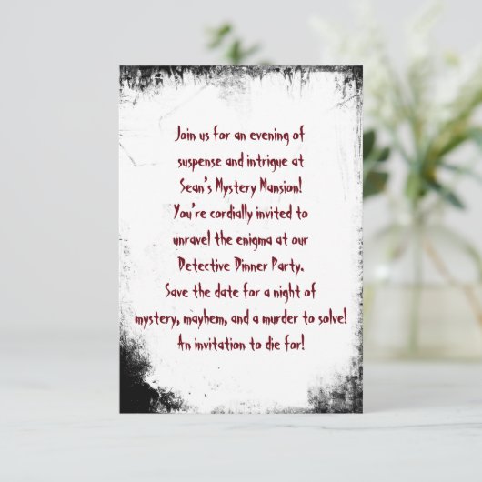 Murder Mystery Save The Date Party (Staand voorkant)