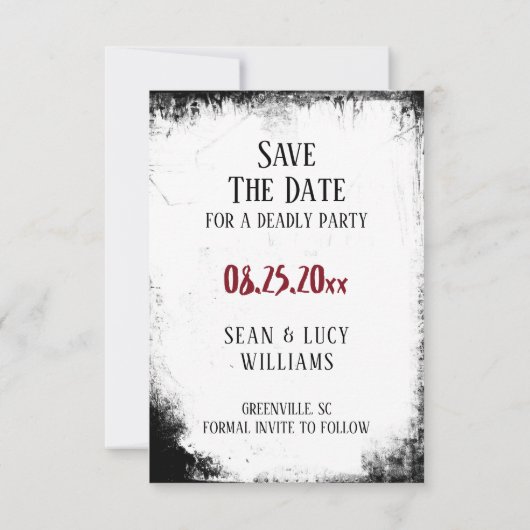 Murder Mystery Save The Date Party (Achterkant)