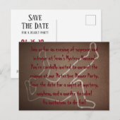 Murder Mystery Save The Date Party Briefkaart (Voorkant / Achterkant)