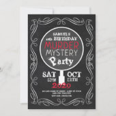 Murder Mystery, schoolbord verjaardagsfeestje Kaart (Voorkant)