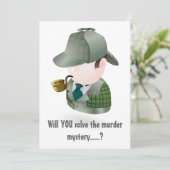 Murder Mystery-uitnodiging Kaart (Staand voorkant)