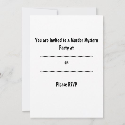 Murder Mystery-uitnodiging Kaart (Achterkant)
