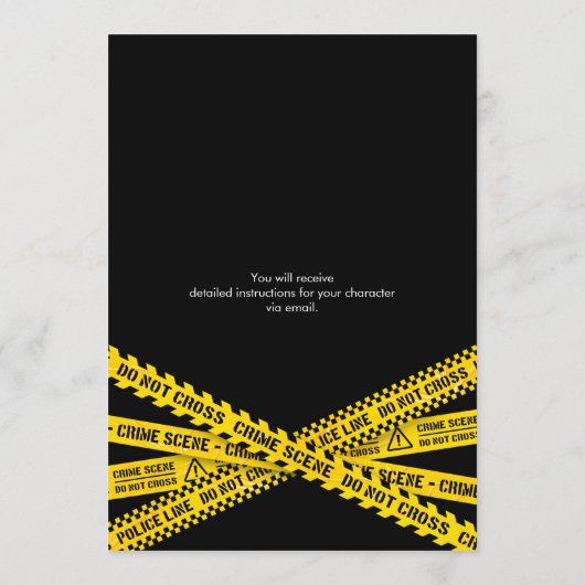 Murder Mystery Verjaardagsfeest met politiebanden Kaart (Achterkant)