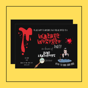 Murder Mystery Verjaardagsfeestje Zwart Magnetisch