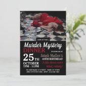 Murder Scene, Murder Mystery Birthday Dinner Kaart (Staand voorkant)