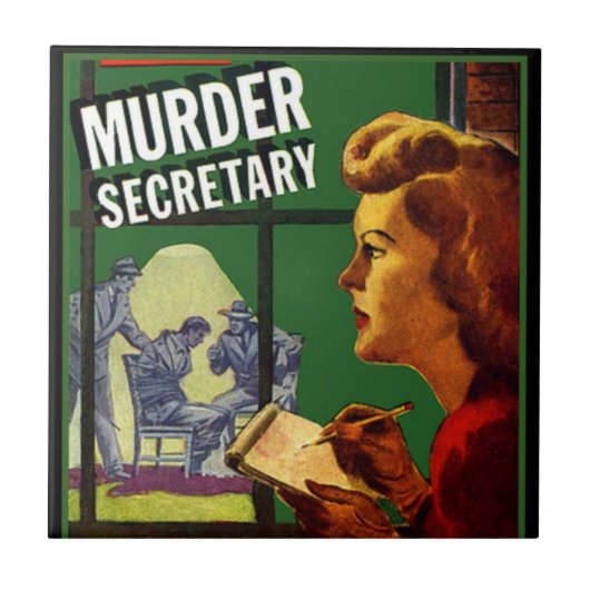 Murder Secretary Pulp Fiction Tegeltje (Voorkant)