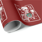Murder Shows Friends Horror Tee Skeleton Christmas Cadeaupapier (Rol Hoek)