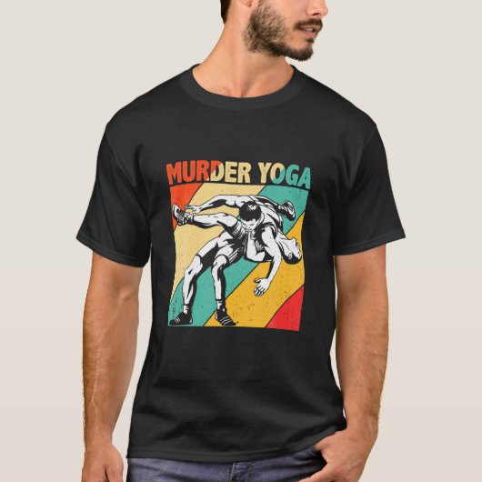 Murder Yoga Retro  Wrestler Wrestling T-shirt (Voorkant)