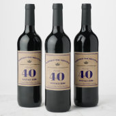 Murdered the Milestone 40th Birthday Wine Label |  Wijn Etiket (Flessen)