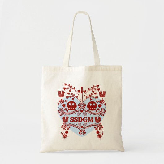 Murderino Tas. Rood/blauw Tote Bag (Voorkant)