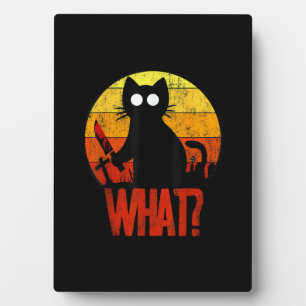 Murderous Black Psycho Cute Cat What Knife Christm Fotoplaat